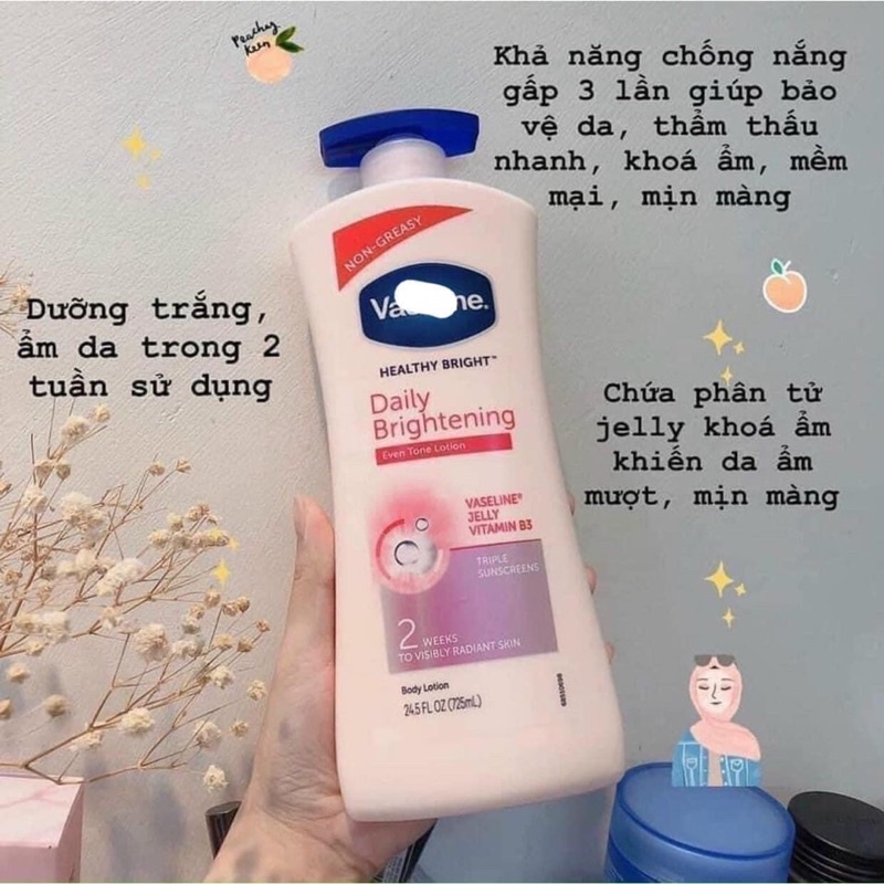 SỮA DƯỠNG THỂ TRẮNG DA VASELINE MỸ 725ml