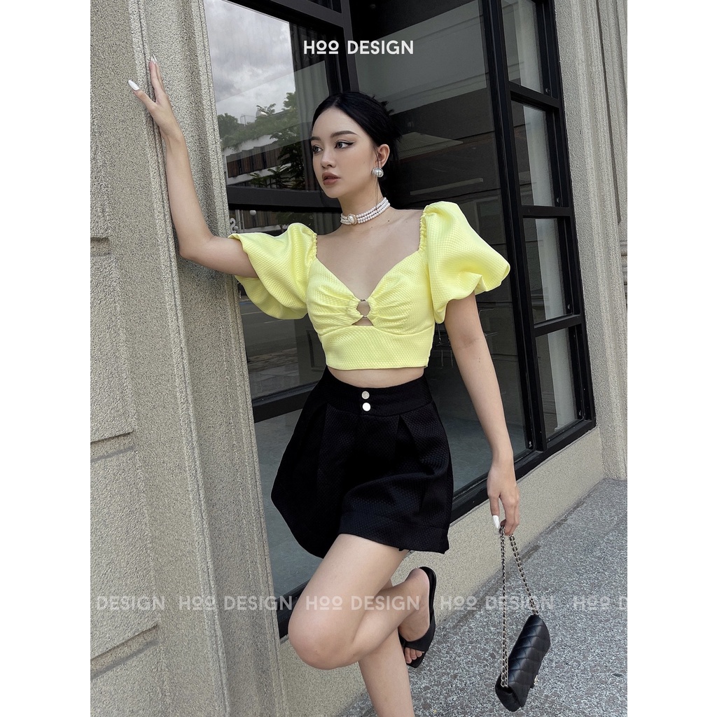 Quần Short Dáng Xòe Lưng Cao Tôn Dáng - HOO DESIGN