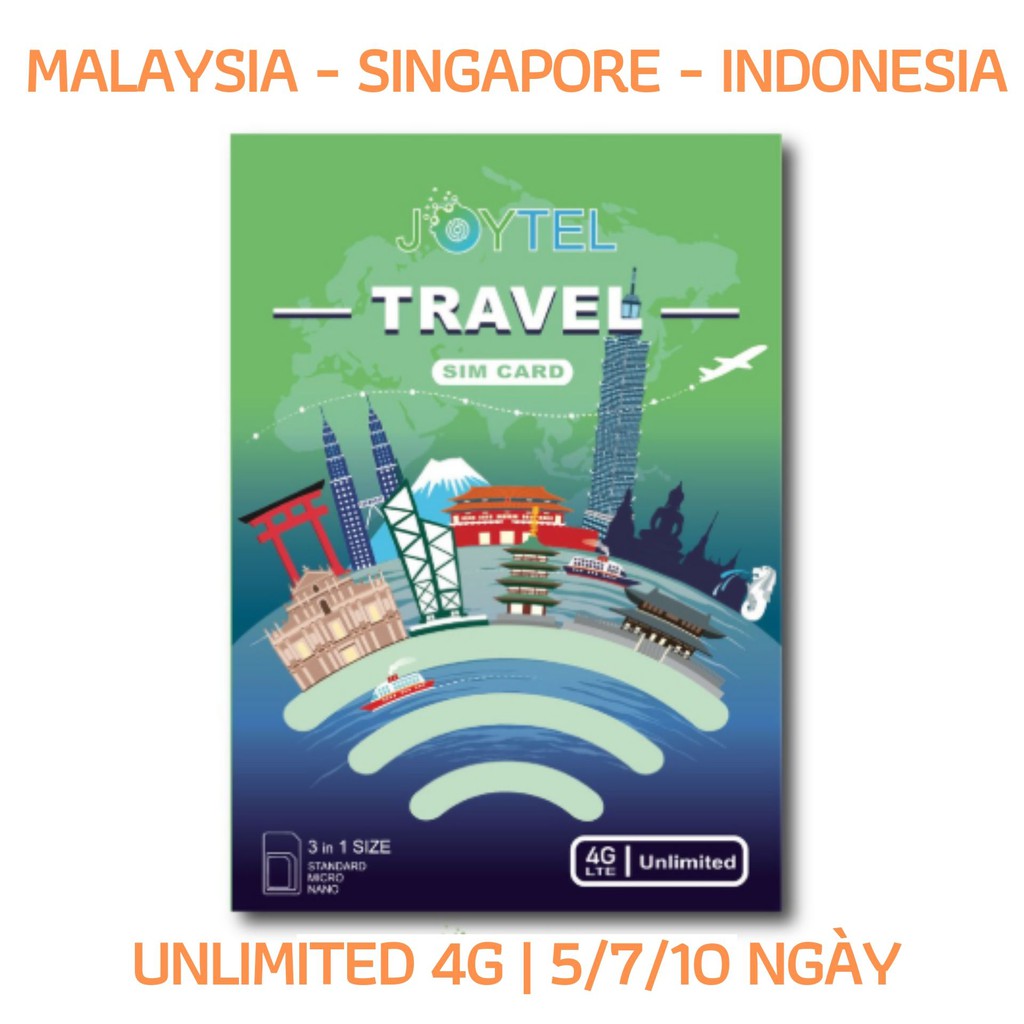 SIM MALAYSIA - SINGAPORE - INDONESIA 1000 GB INTERNET TỐC ĐỘ 4G