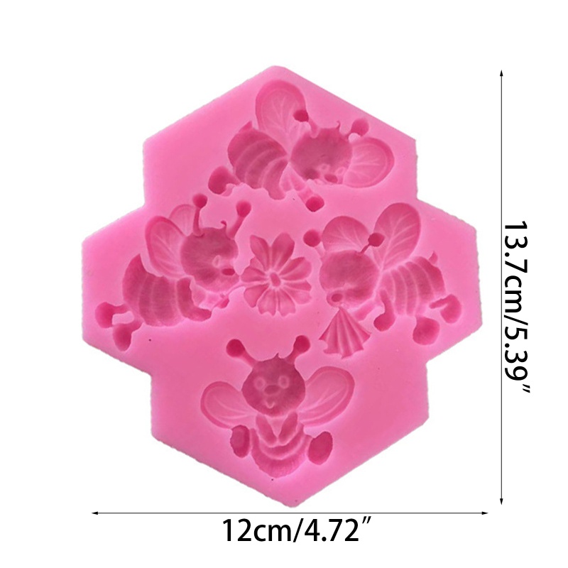 Khuôn Silicone 4 Lỗ Làm Bánh Hình Ong Tiện Dụng
