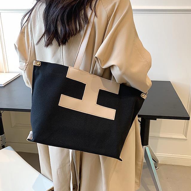 Túi tote Đeo Vai Bằng Vải Bạt Đa Năng Cho Nữ