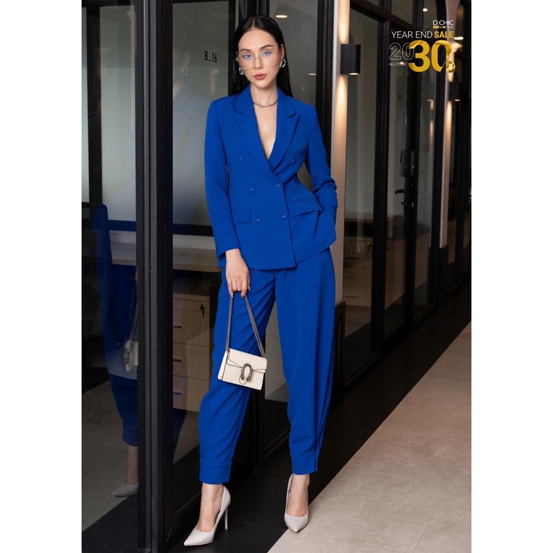 Set vest cài nút gấu quần