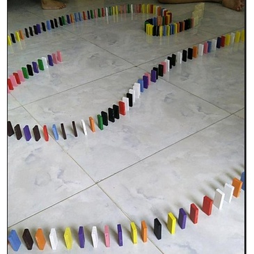 Đồ chơi cho bé - Đồ chơi gỗ Domino 10 màu 100 miếng