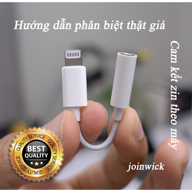 Cáp zin Apple chuyển cổng Lightning sang Jack 3.5mm zin máy iPhone 7/7 Plus, iPhone 8/8 Plus, iPhone X, iPhone XS/XS Max