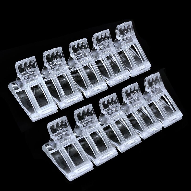 Kẹp nhựa trong suốt cố định móng tay DIY