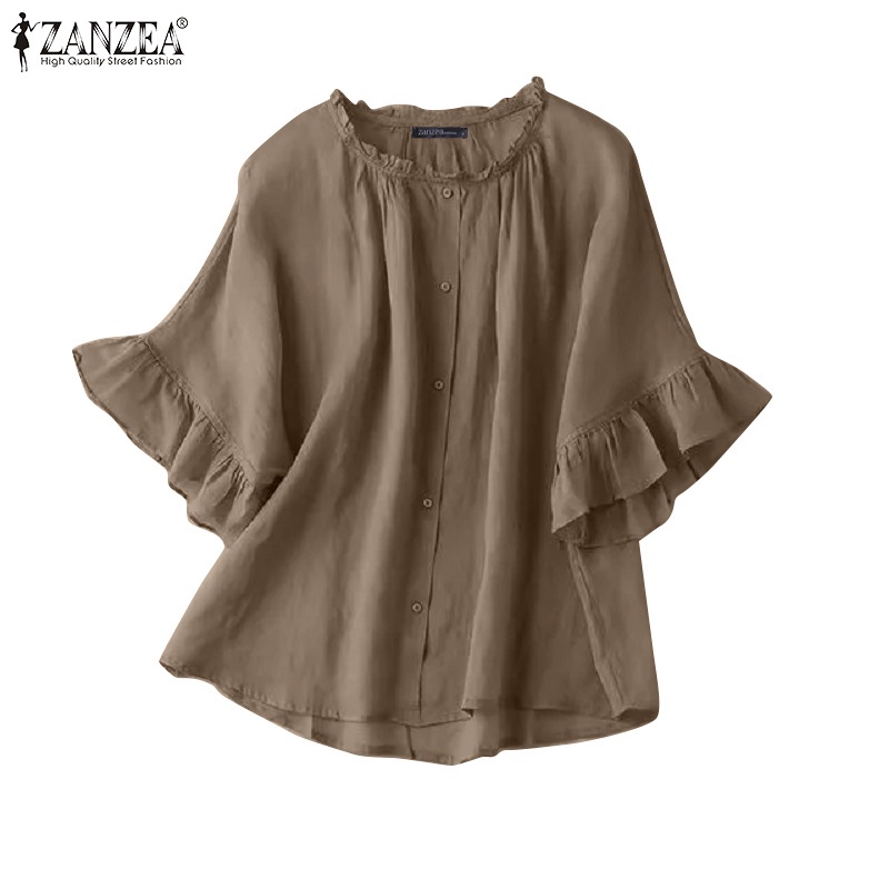 Áo kiểu ZANZEA tay lỡ 3 / 4 thời trang nữ tính