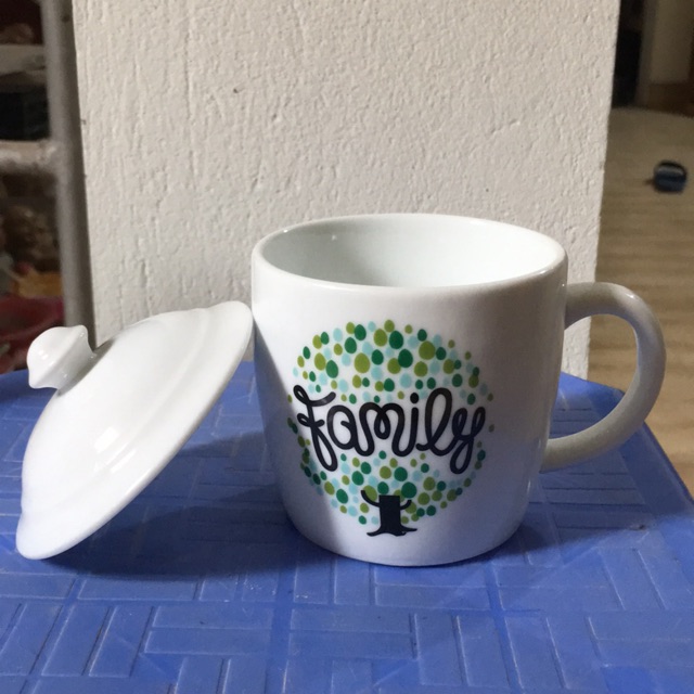 Cốc uống nước Bát Tràng trắng in tên theo yêu cầu