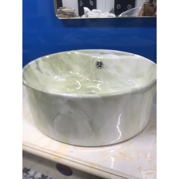 Chậu rửa mặt bàn đá dương bàn tròn 41x15. lavabo bàn đá