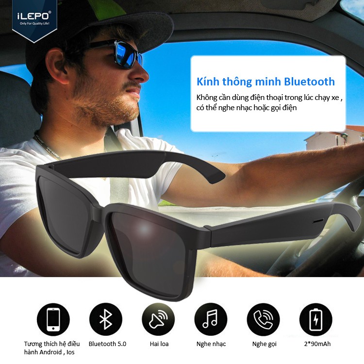 Kính mắt Bluetooth thông minh vừa nghe nhạc và gọi điện , chống tia UV , chống trầy xước , bảo hành 1 năm A2 Frames | BigBuy360 - bigbuy360.vn