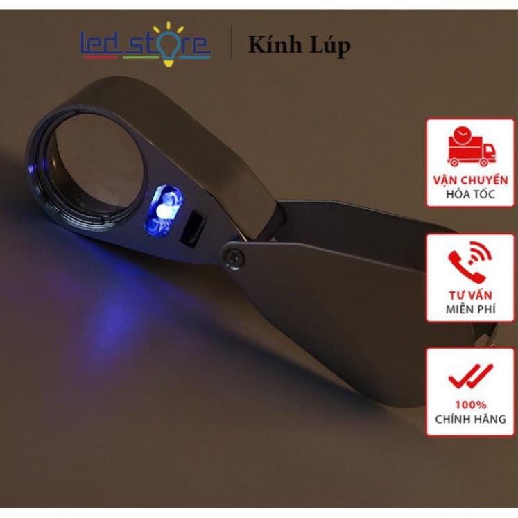 Kính lúp 40X mini ❤️FREESHIP❤️ Kính lúp móc khóa 40 lần có đèn siêu sáng K9890 ( Có LED tím kiểm tra tiền )