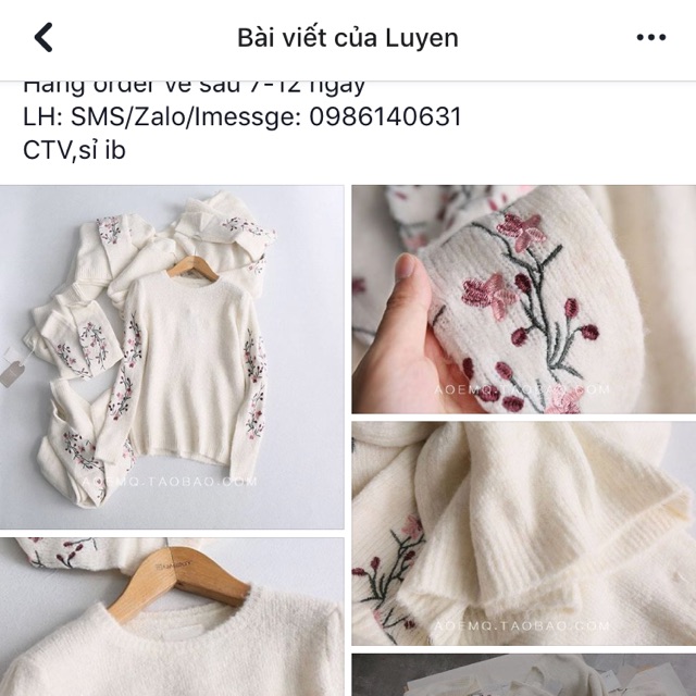 Áo len nữ thêu