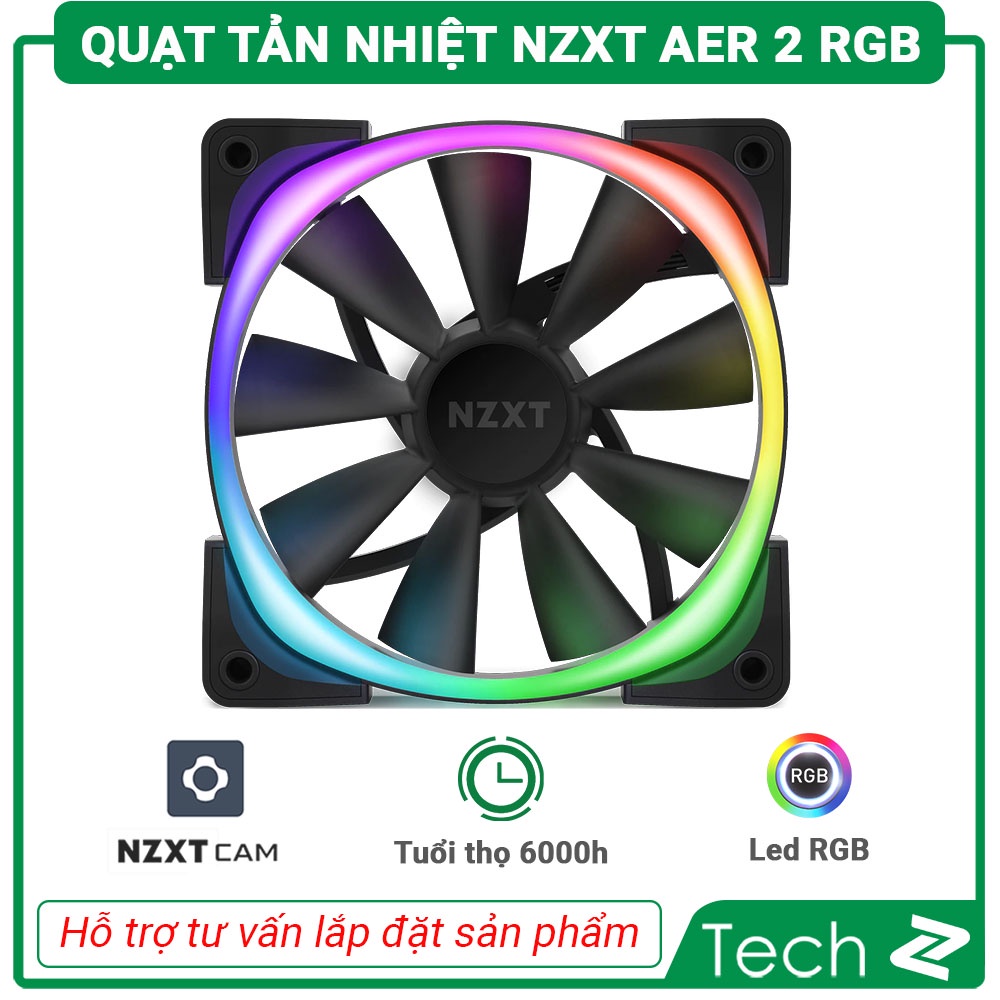 Quạt Tản Nhiệt NZXT AER 2 RGB Black (120mm / 140mm / Controller)