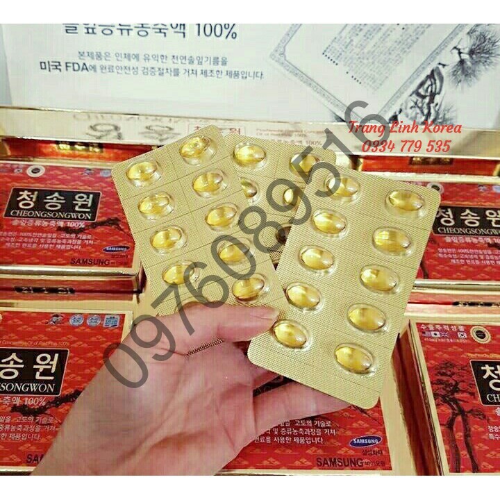 Tinh Dầu Thông Đỏ Cheongsongwon Cao Cấp Hàn Quốc Hộp 180 Viên
