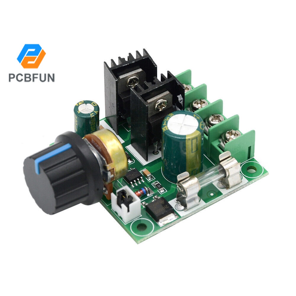 Bộ điều khiển tốc độ động cơ tự động DC 12V-40V 10A PWM với núm chuyển đổi điều chỉnh điện áp PCBFUN