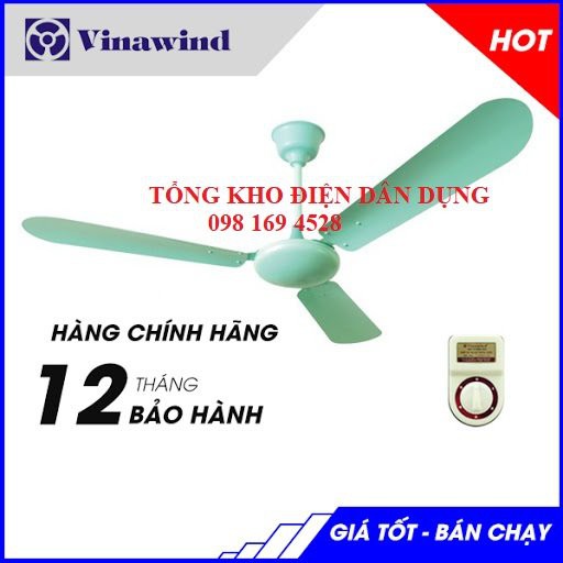 [CHÍNH HÃNG] Quạt trần Vinawind - QT1400N, hộp số 5 cấp, 3 cánh nhôm