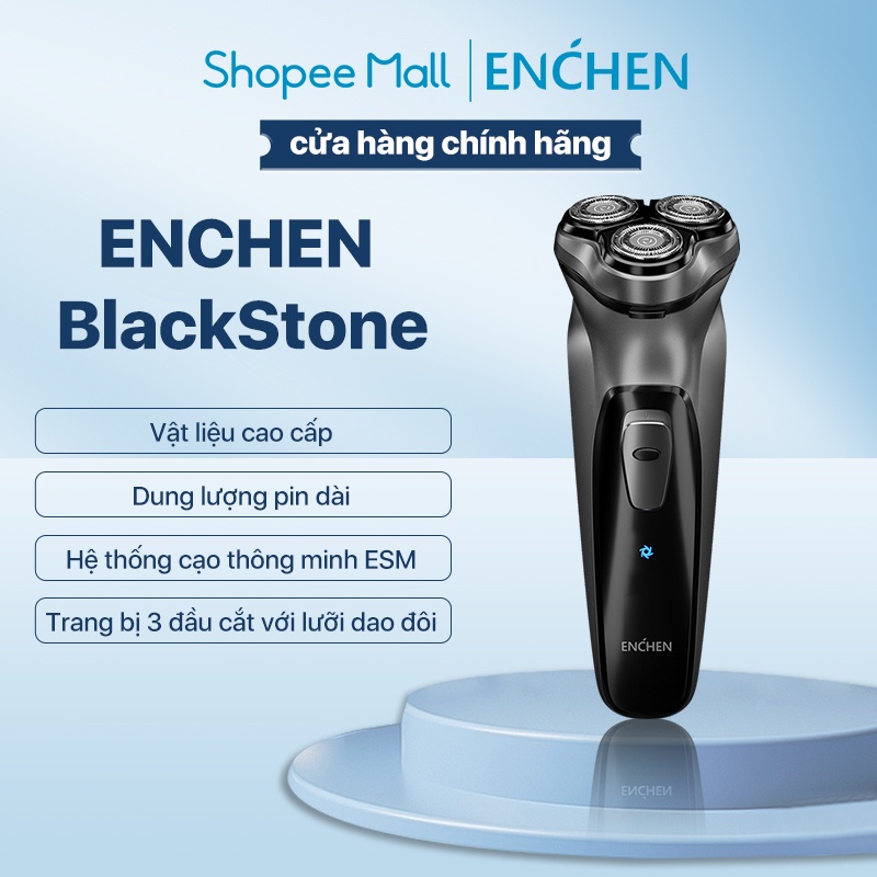 Máy Cạo Râu Enchen BlackStone 3 đầu cắt nổi 3D Dung lượng pin dài
