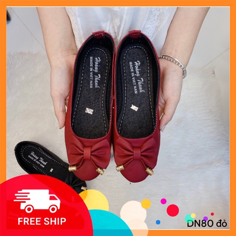 [FreeShip-Xả Kho]  Giày Búp Bê Bệp Nữ Dính Nơ Xinh Xắn Mã DN80