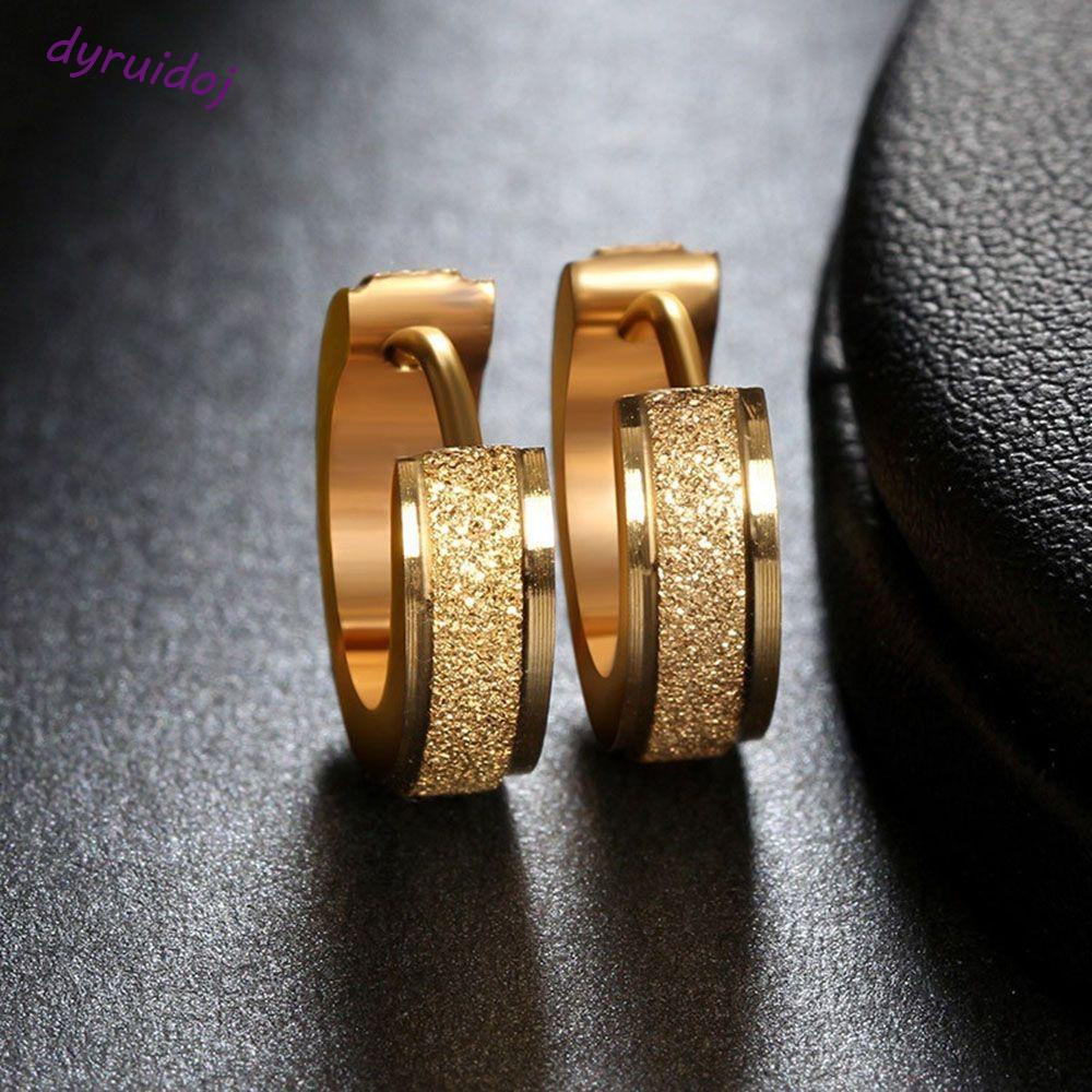 DYRUIDOJ1 Hoop Earrings Huggie Style Women Stainless Steel Earring Man Polish