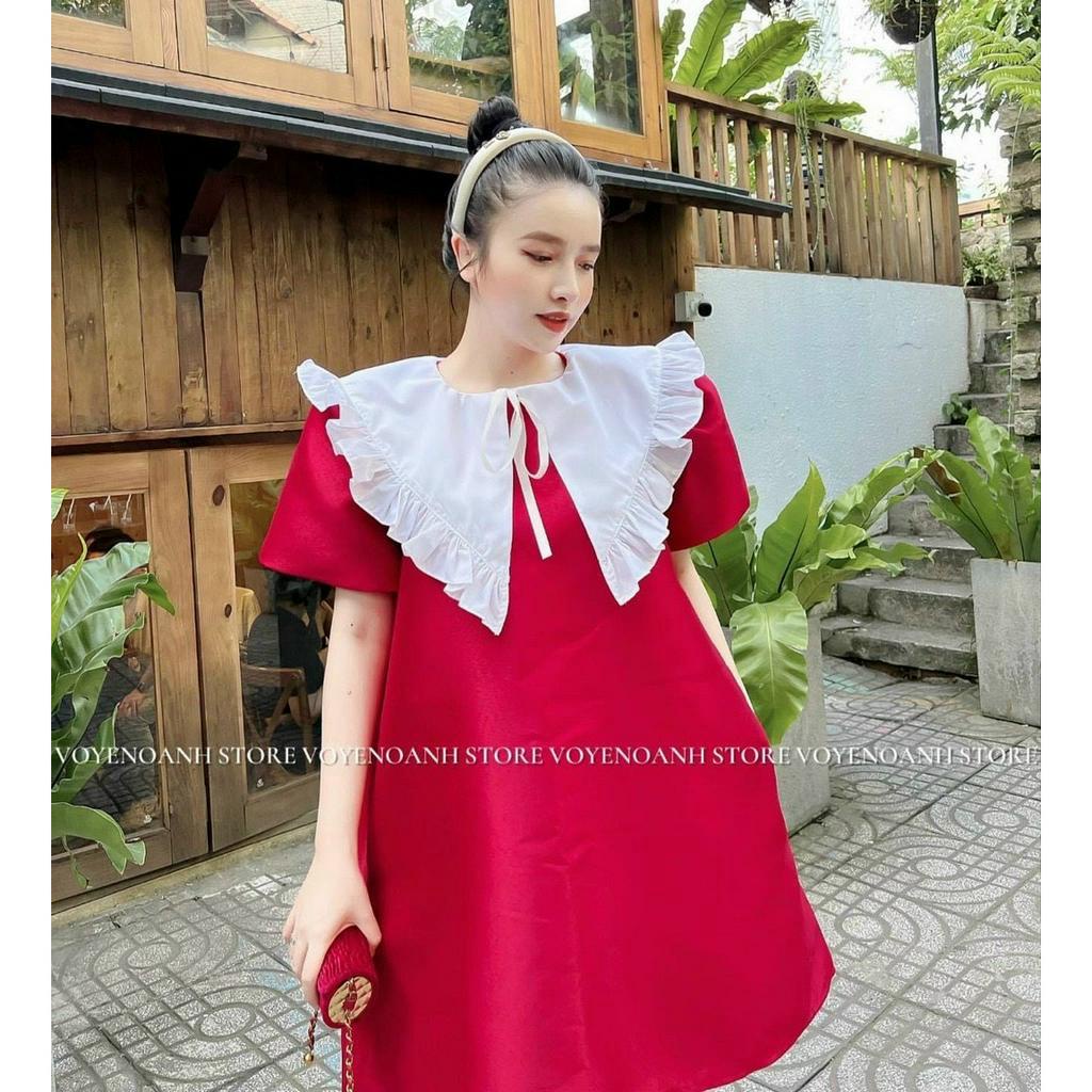 Đầm nữ, váy nữ cổ sen cách điệu chất tacta bầu bì bon chen thoải mái - Ruby Design