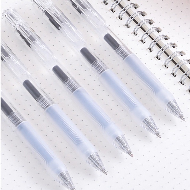Bút mực đen Deli thiết kế vỏ trong suốt ngòi 0.5mm dành cho học sinh
