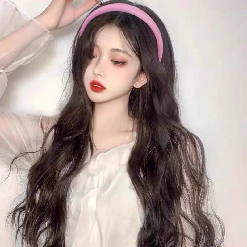 Tóc Giả Dài Xoăn Nhẹ Nhuộm Màu Vàng Nhạt Thời Trang Cho Nữ