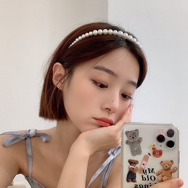 Băng đô ngọc trai cài tóc phong cách Hàn Quốc cho nữ