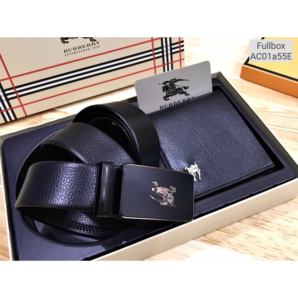 Set ví & thắt lưng nam Burberry fullbox