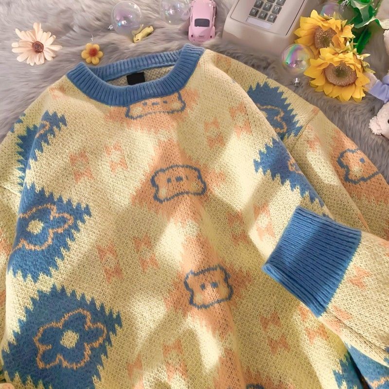 Áo Sweater Dáng Rộng Thời Trang Thu Đông Xinh Xắn
