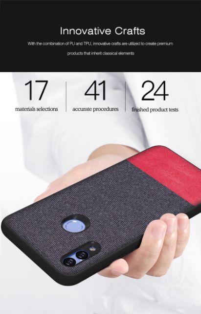 Ốp lưng Huawei Y9 2019 vải da mềm thời trang cao cấp xè xè