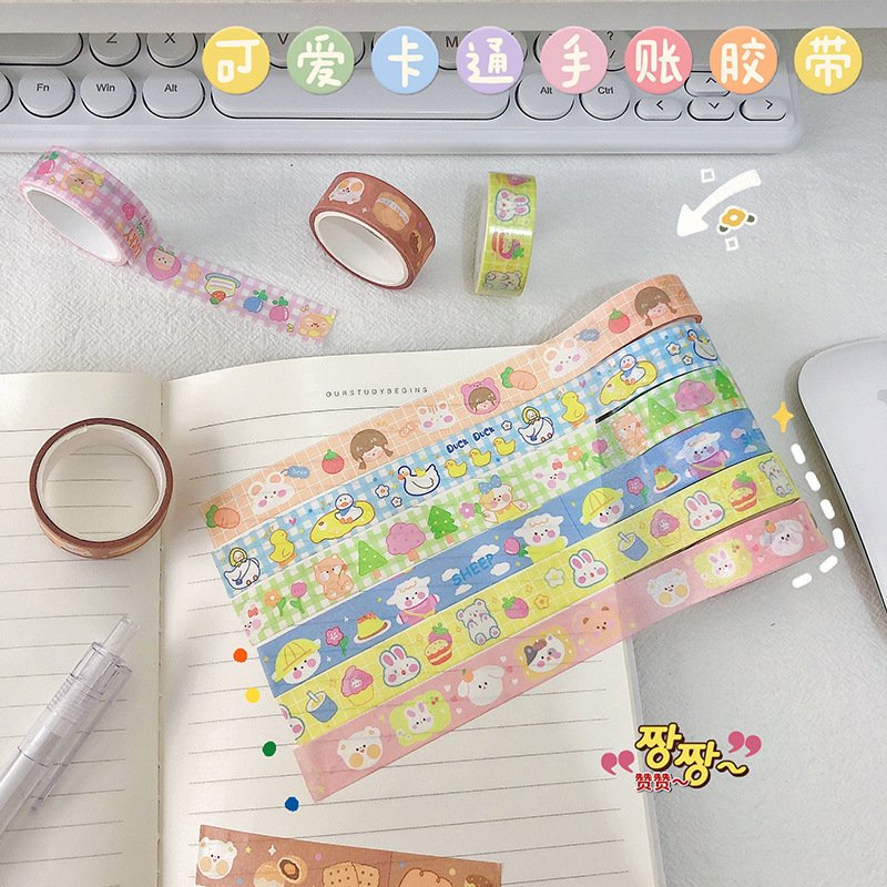 [Mã LIFEBOOK2 giảm 10% đơn 0Đ] Cuộn 3 mét băng dính washi hình gấu cute làm bullet journal