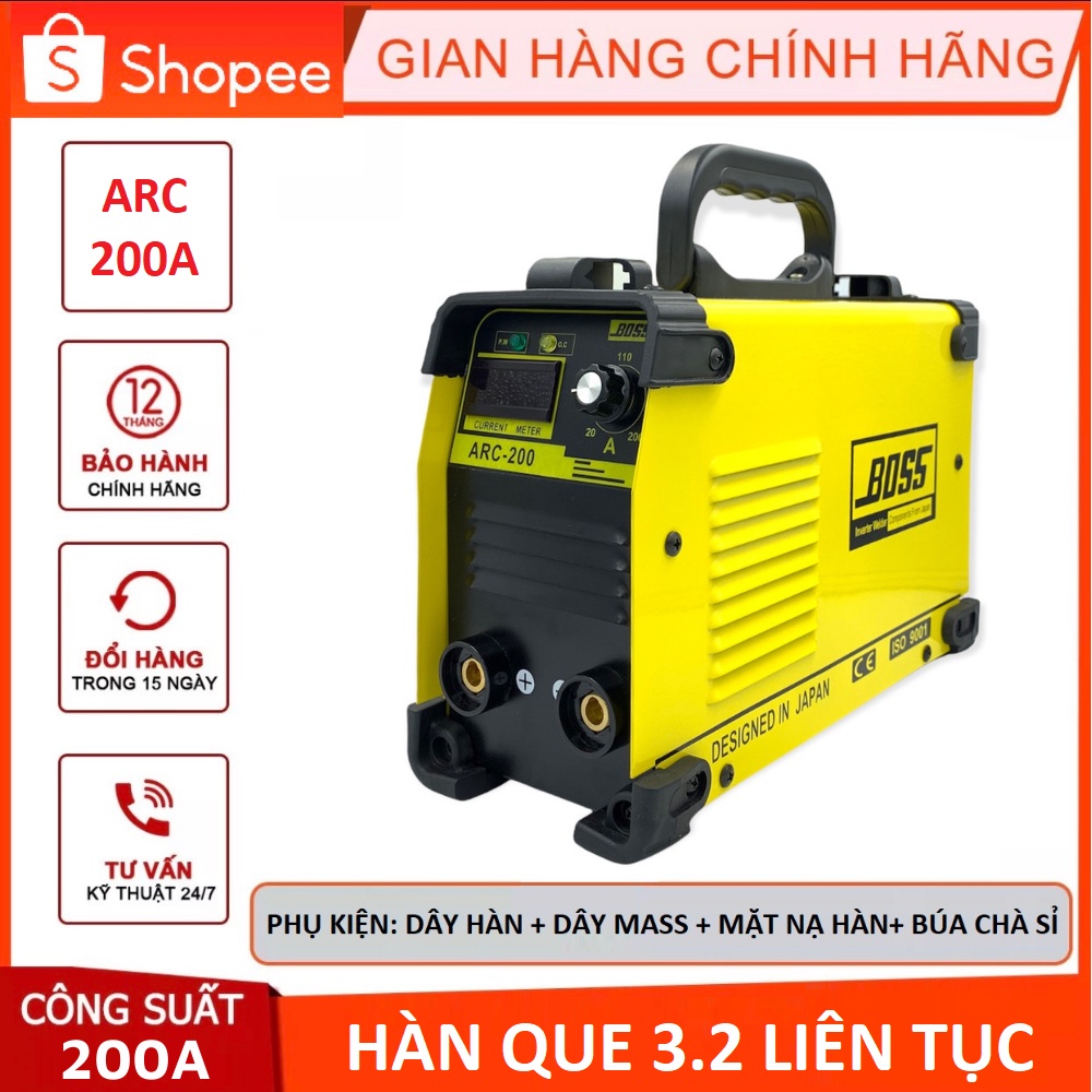 máy hàn boss arc200a, máy hàn điện tử boss 200a, máy hàn mini, máy hàn chính hãng, máy hàn