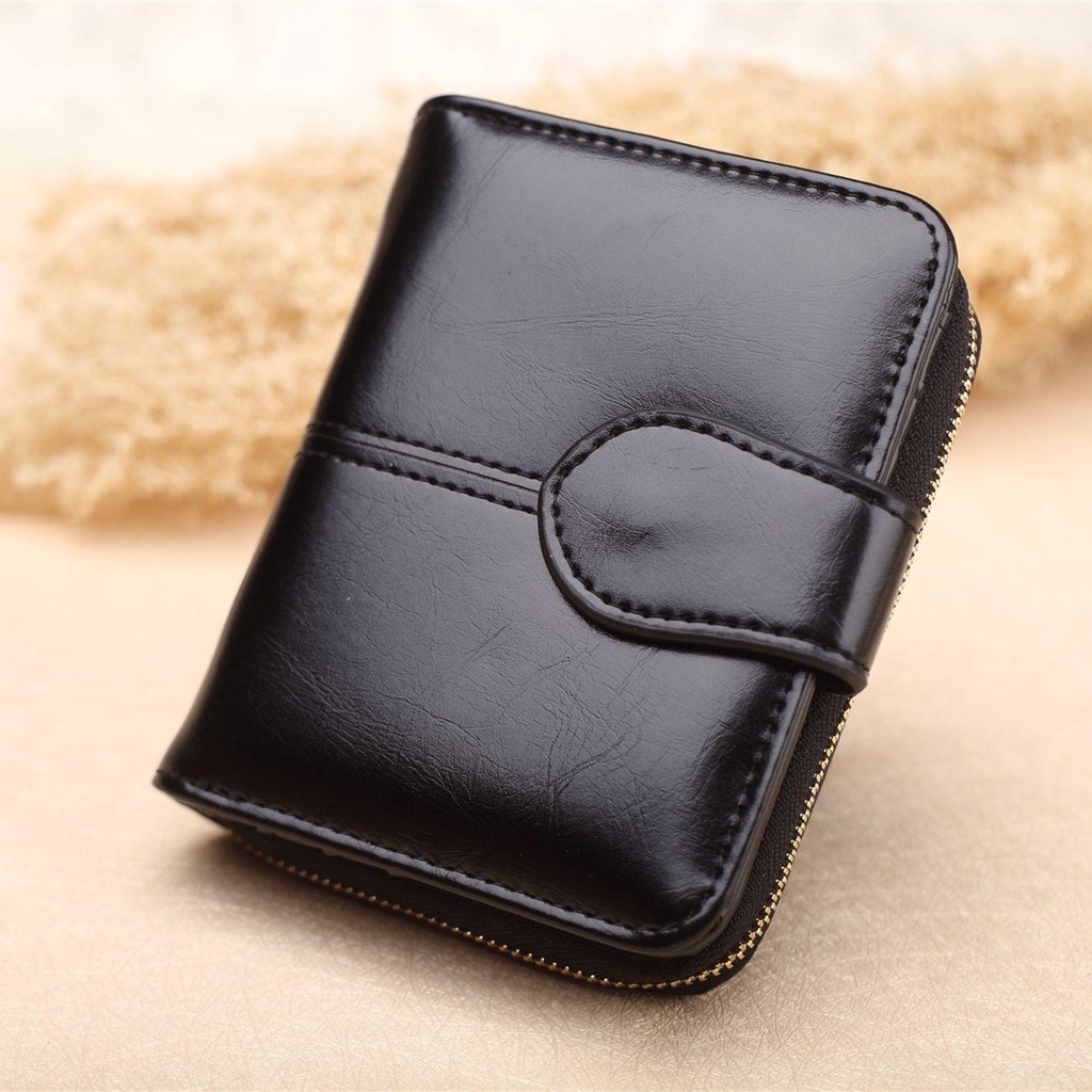 Ví Da PU Mini Dáng Ngắn Đựng Thẻ Thiết Kế Dễ Thương Cho Nữ Giá Đỡ