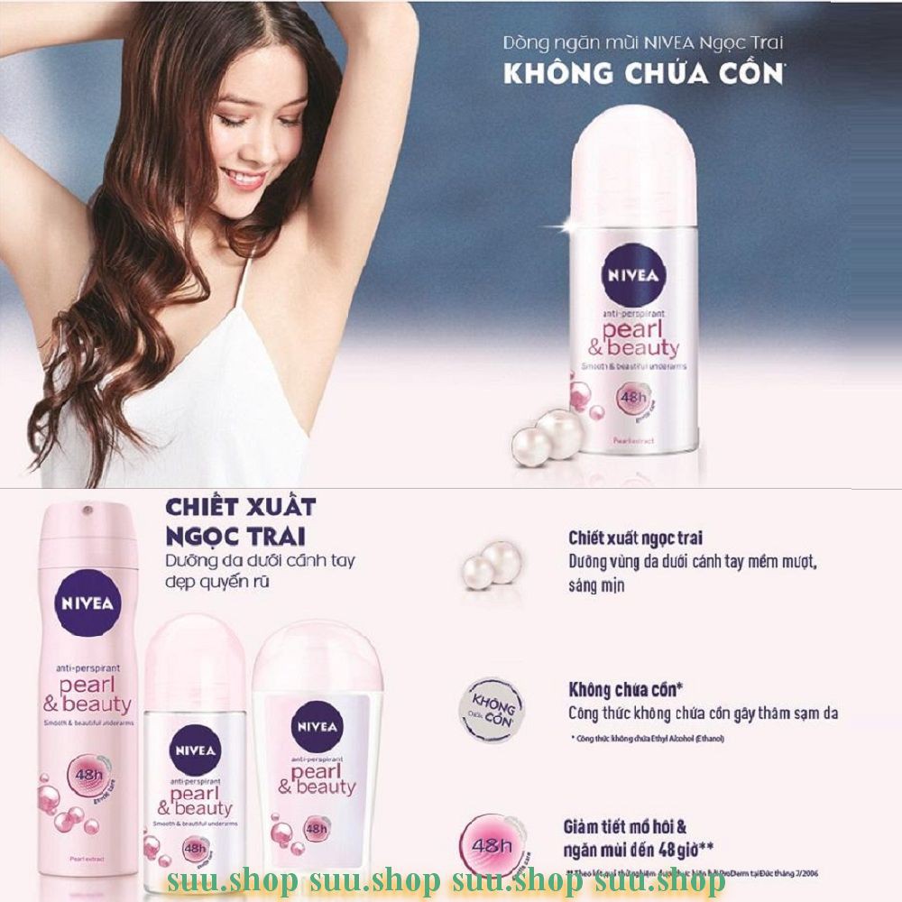 Lăn Khử Mùi Nivea Nữ 50ml ngọc trai quyến rũ suu.shop cam kết 100% chính hãng | BigBuy360 - bigbuy360.vn