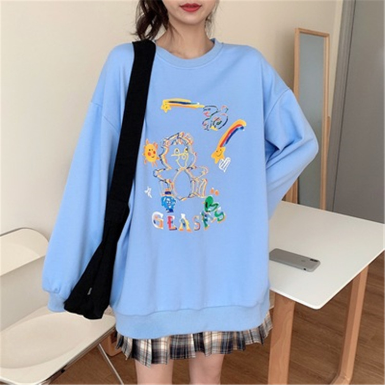 Áo Nỉ Dài Tay Form Rộng Phong Cách Nhật Bản Trẻ Trung Dành Cho Nữ | BigBuy360 - bigbuy360.vn