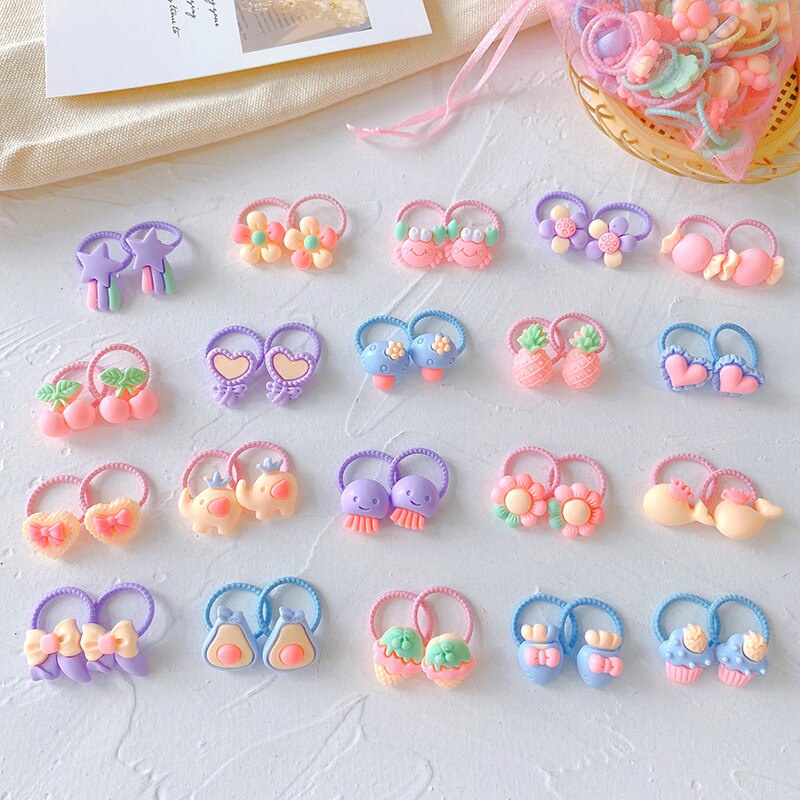 Set 40 Dây Cột Tóc Co Giãn Phù Hợp Cho Bé Gái