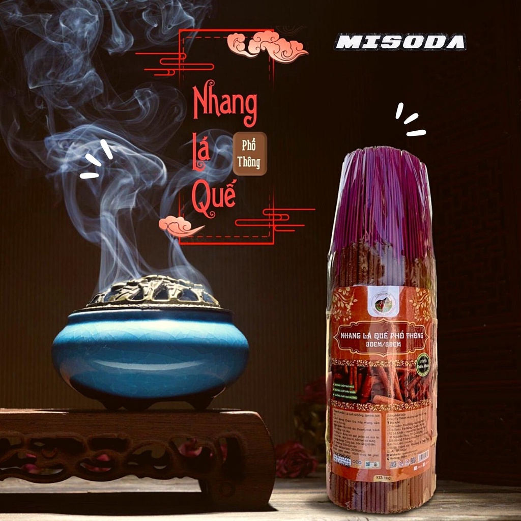 Nhang sạch Hương Quế Trà Bồng bó 1kg, hương thơm dễ chịu, an toàn sức khỏe, có chứng nhận kiểm định