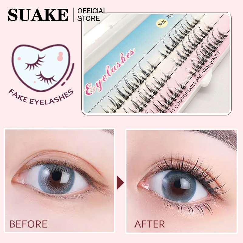 Lông mi giả SUAKE mềm mại phong cách Âu Mỹ thời trang cho nữ