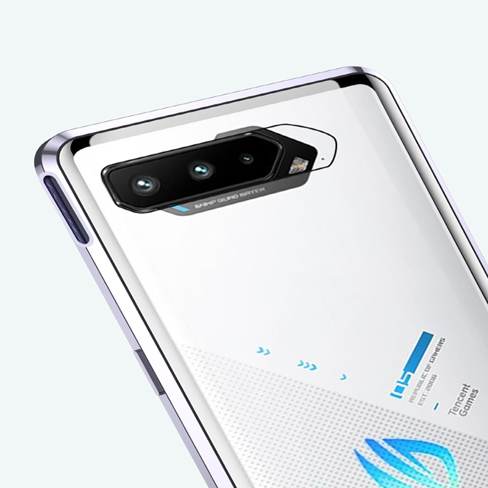 Ốp Điện Thoại Kính Cường Lực Hai Mặt Viền Kim Loại Màu Trắng Cho ROG phone 5 phone ROG phone 5S ASUS ROG 5 ROG5 ROG 5S ROG5S