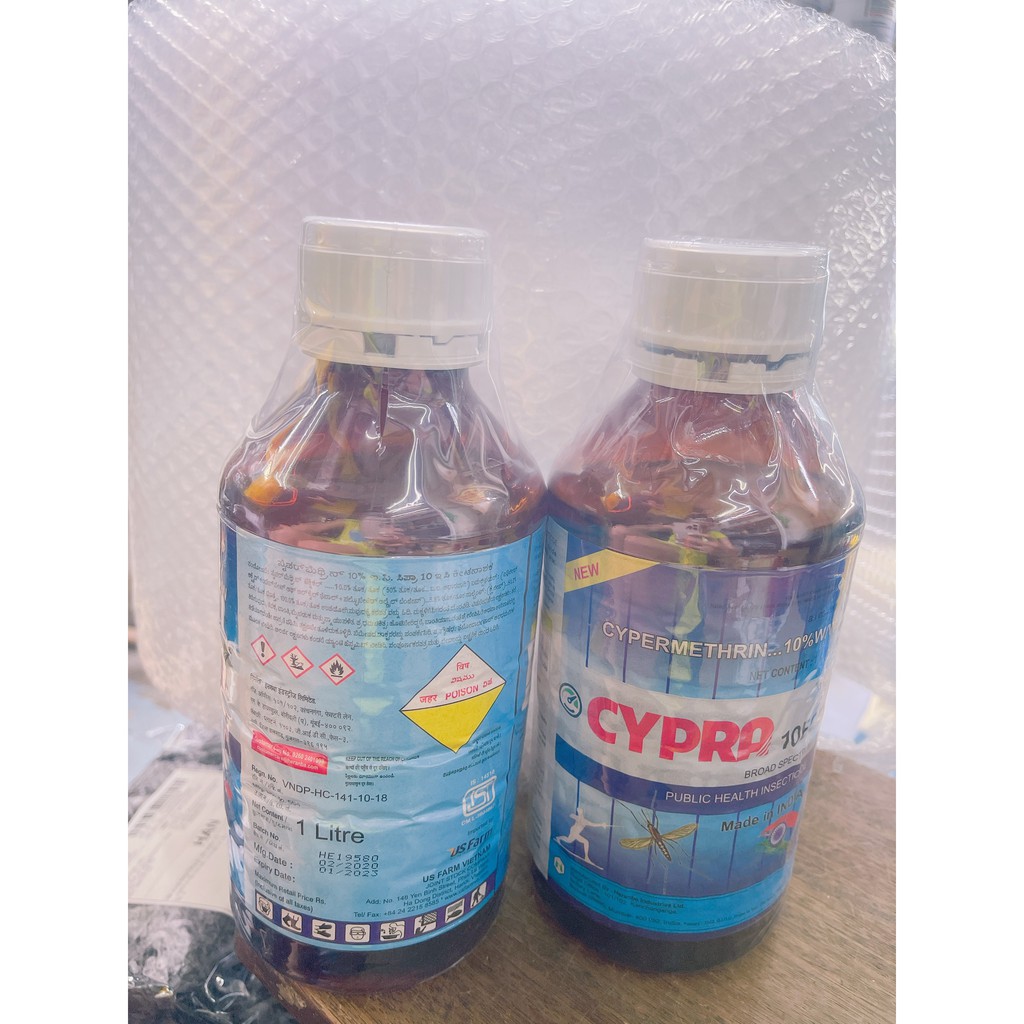 Thuốc diệt muỗi thế hệ mới nhập khẩu nguyên chai từ ấn độ CYPRO 10EC chai 1 lít