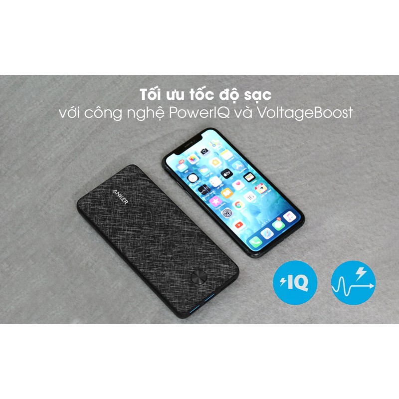 Pin sạc dự phòng Polymer 20.000mAh Type C Anker PowerCore Metro Essential A1268 Đen