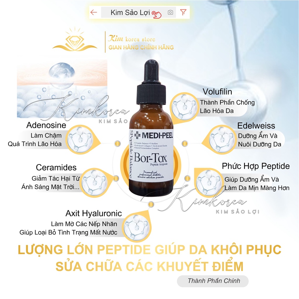 Serum căng bóng cấp ẩm chống lão hóa mềm mịn da Medi peel Bortox siêu hot hit