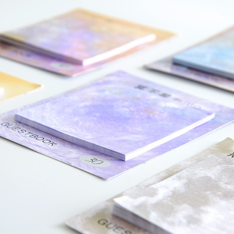 Tập 30 tờ giấy note, giấy nhớ pastel gradient Planet Series 7.5cm D-05