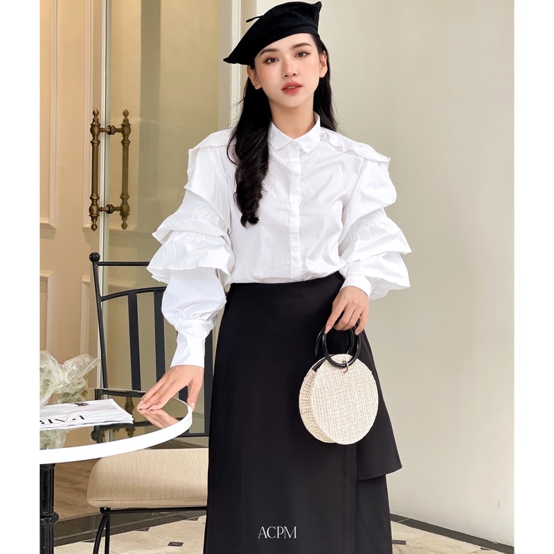Lasie Skirt / Chân váy midi chi tiết xẻ vạt
