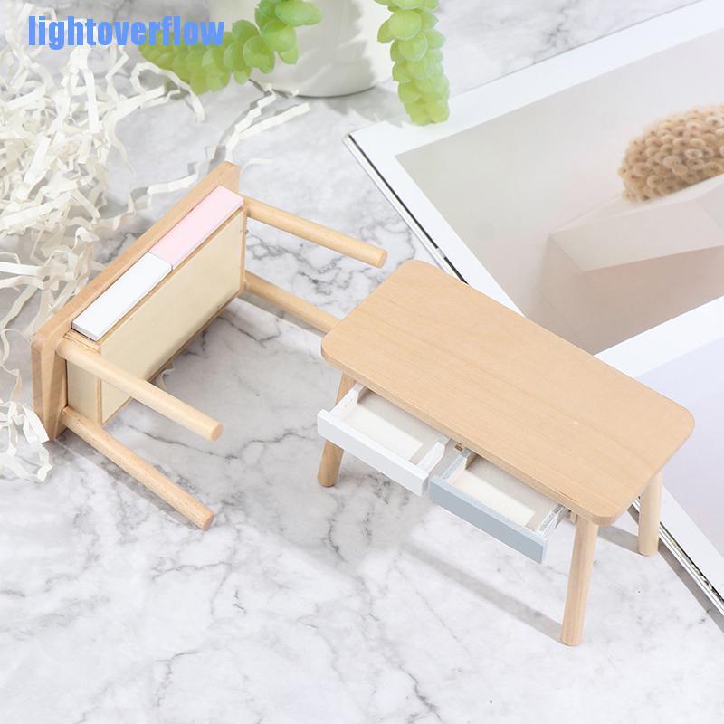 Bàn Máy Tính Mini Tỉ Lệ 1 / 12 Phong Cách Bắc Âu Trang Trí Nhà Búp Bê