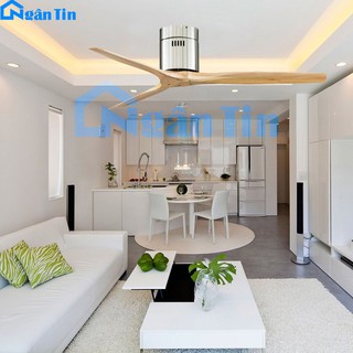 Quạt Trần 3 Cánh Gỗ Trang Trí Sảnh Phòng Khách Cao Cấp VF18 Ngân Tin (Tặng kèm remote điều khiển từ xa)