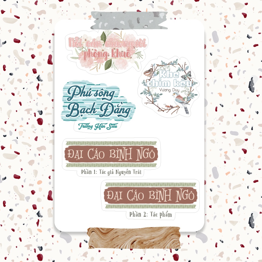 Sticker học sinh tựa bài ngữ văn 10