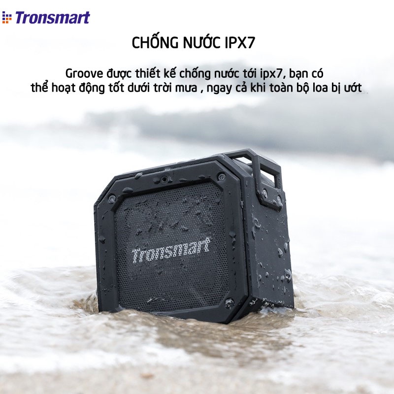 Loa nghe nhạc bluetooth mini Tronsmart element Groove - Kháng nước IPX7 nghe nhạc 24 giờ, hỗ trợ gọi trợ lý ảo