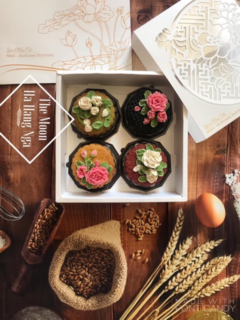 10 bộ hộp đựng bánh trung thu laser kèm túi xách đồng bộ