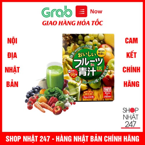 Bột nước ép trái cây detox tổng hợp 98 loại trái cây tươi (hộp 24 gói) - Nội địa Nhật Bản DATE 01/09/2022