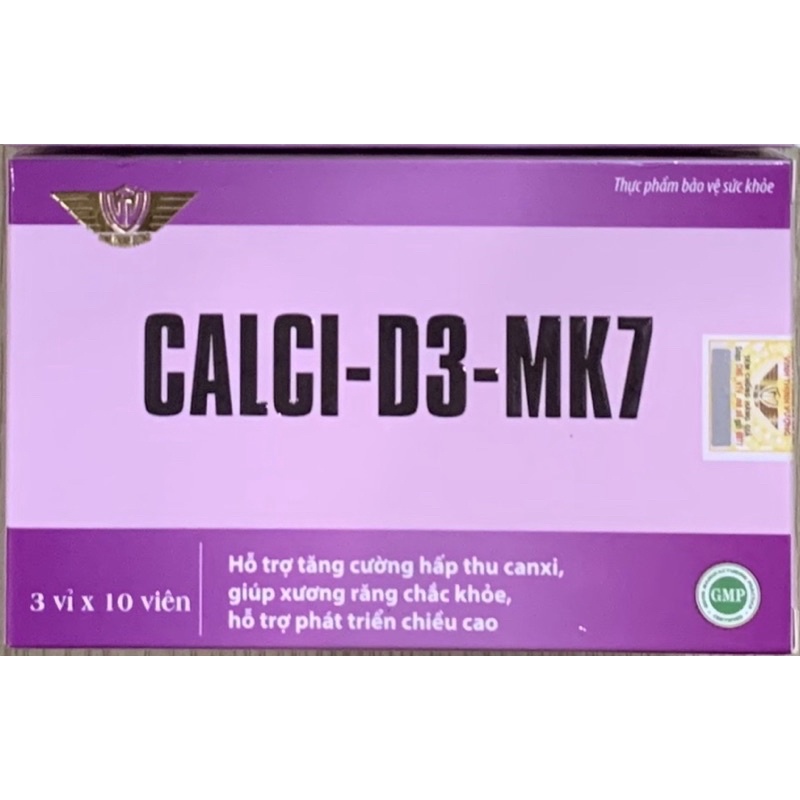 CALCI -D3- MK7  Kingphar  ( Hộp 30 viên )- Tăng Cường Hấp Thụ Canxi , Giúp Xương Chắc Khỏe